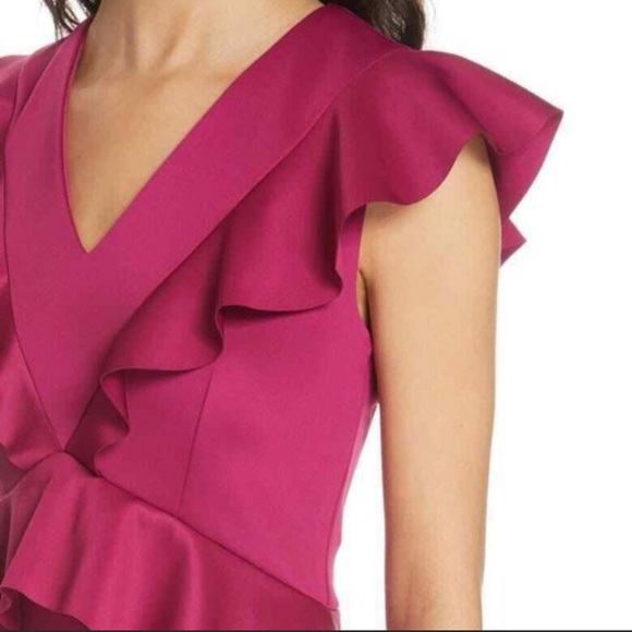 New TED BAKER Alair Pink V Neck Ruffle Collar
Dress - Picture 16 of 16
